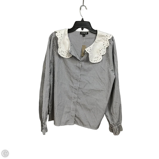 Blouse Long Sleeve By J. Crew In Striped Pattern, Size: L