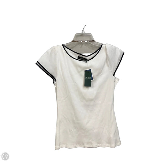 Top Short Sleeve By Lauren By Ralph Lauren In White, Size: M