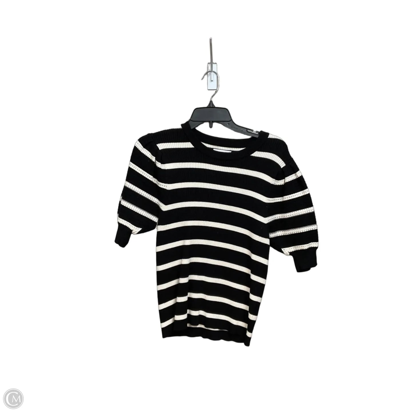 Top Short Sleeve By Nine West In Striped Pattern, Size: M