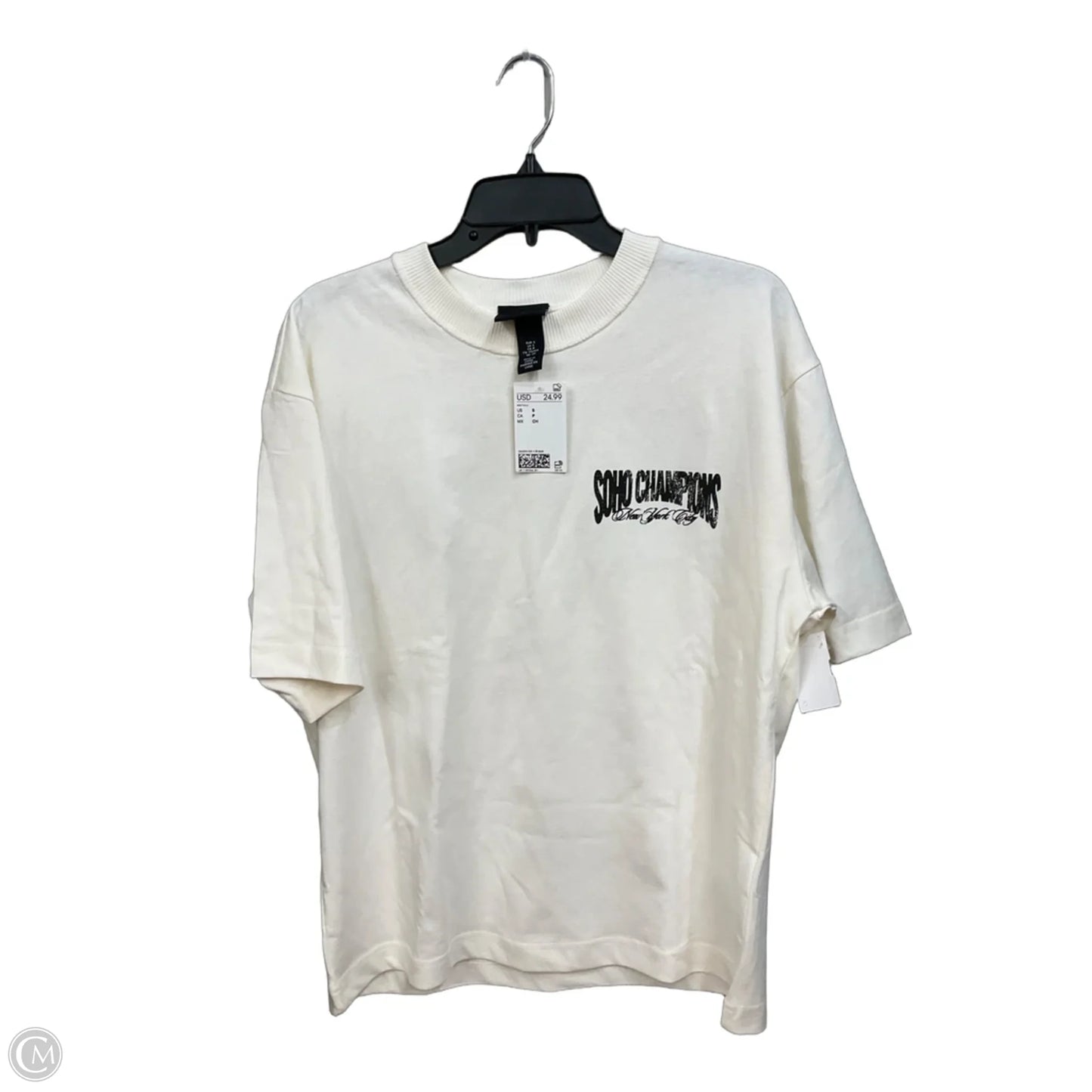 Top Short Sleeve Basic By H&m In Cream, Size: S