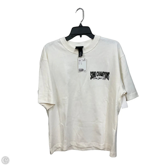 Top Short Sleeve Basic By H&m In Cream, Size: S