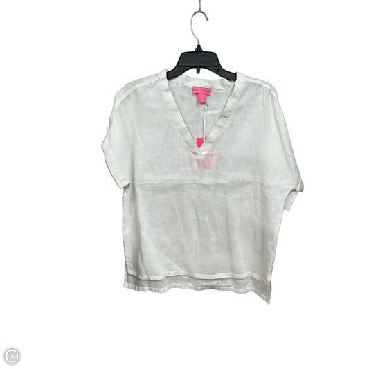 Top Short Sleeve By Isaac Mizrahi In White, Size: S