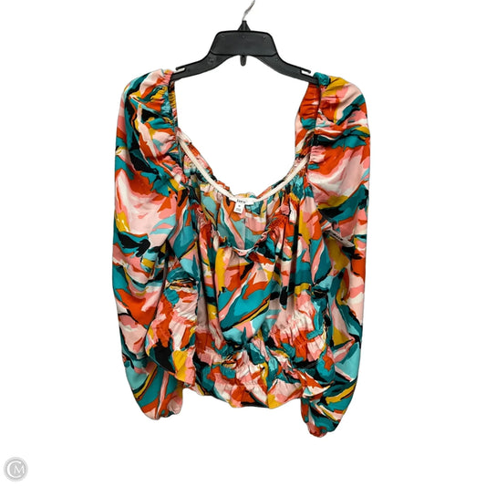 Top Long Sleeve By Bar Iii In Floral Print, Size: Xl