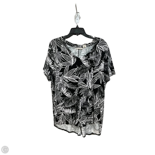 Top Short Sleeve By Christian Siriano In Black & White, Size: 2x