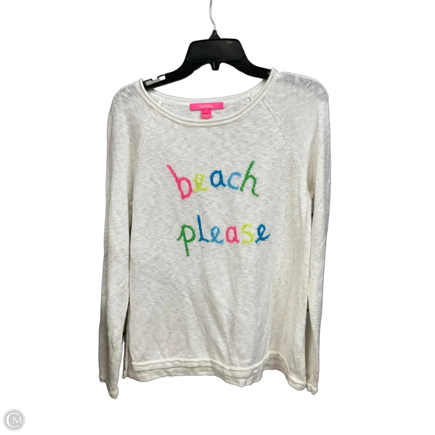 Top Long Sleeve Designer By Lilly Pulitzer In White, Size: M