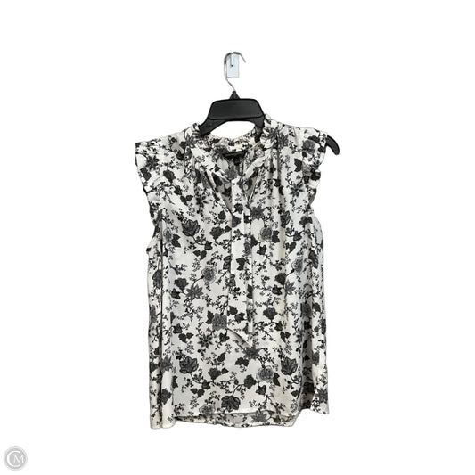 Blouse Sleeveless By Banana Republic In Black & White, Size: M