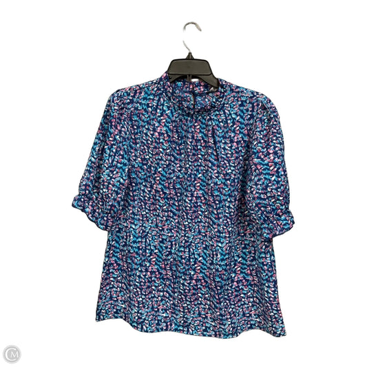 Blouse Short Sleeve By Btfbm In Blue, Size: M