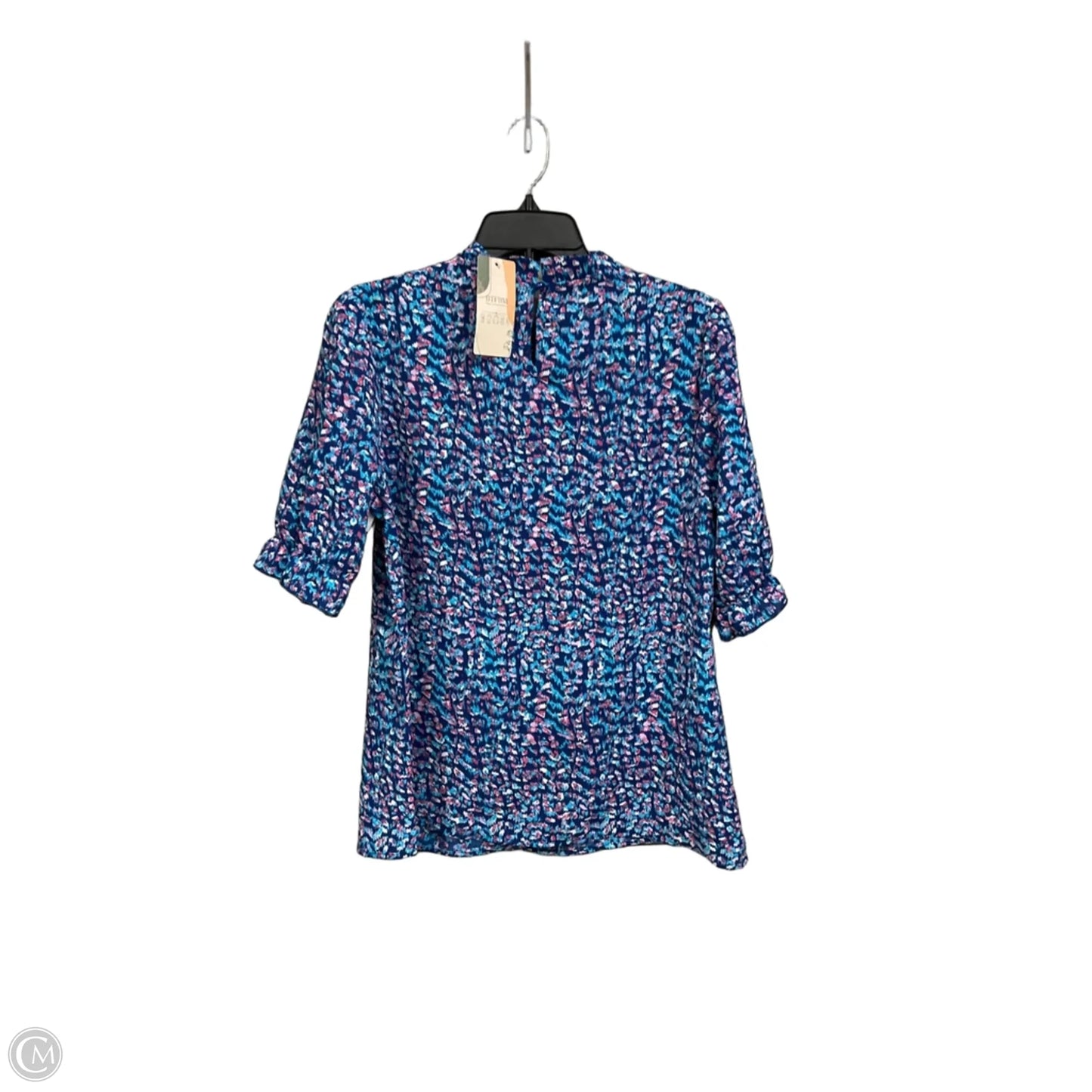Blouse Short Sleeve By Btfbm In Blue, Size: M