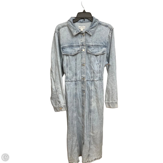 Dress Casual Midi By Ava & Viv In Blue Denim, Size: Xxl