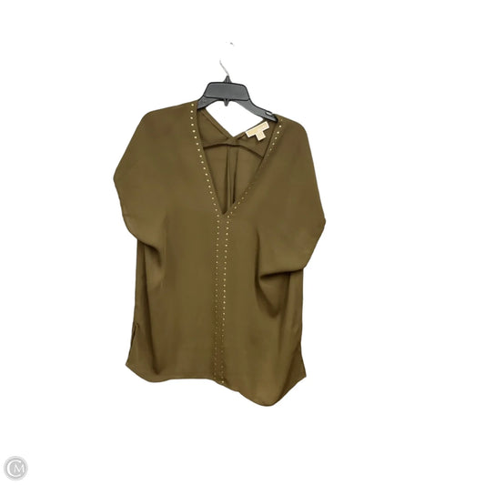 Blouse Short Sleeve By Michael By Michael Kors In Green, Size: L