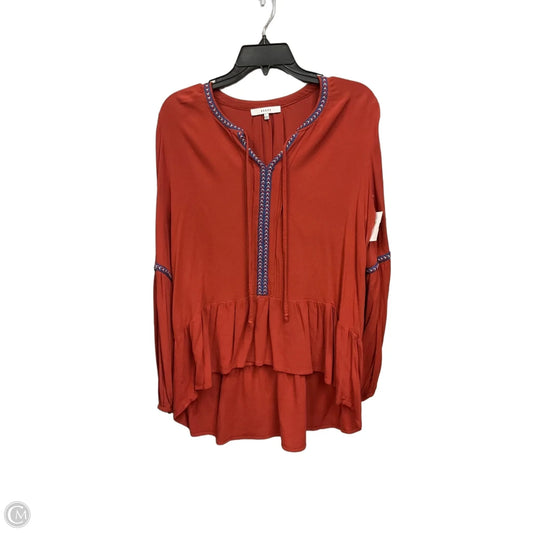 Top Long Sleeve By Ro & De In Orange, Size: L