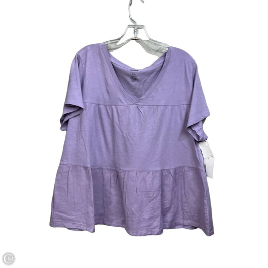 Top Short Sleeve By Sonoma In Purple, Size: Xxl