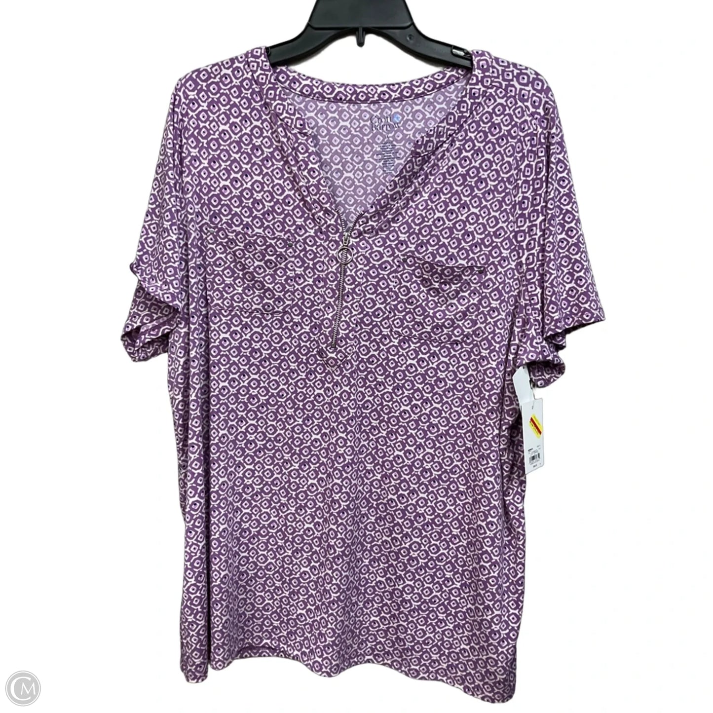 Top Short Sleeve By Croft And Barrow In Purple, Size: 1x