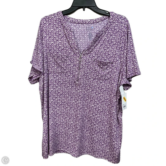 Top Short Sleeve By Croft And Barrow In Purple, Size: 1x