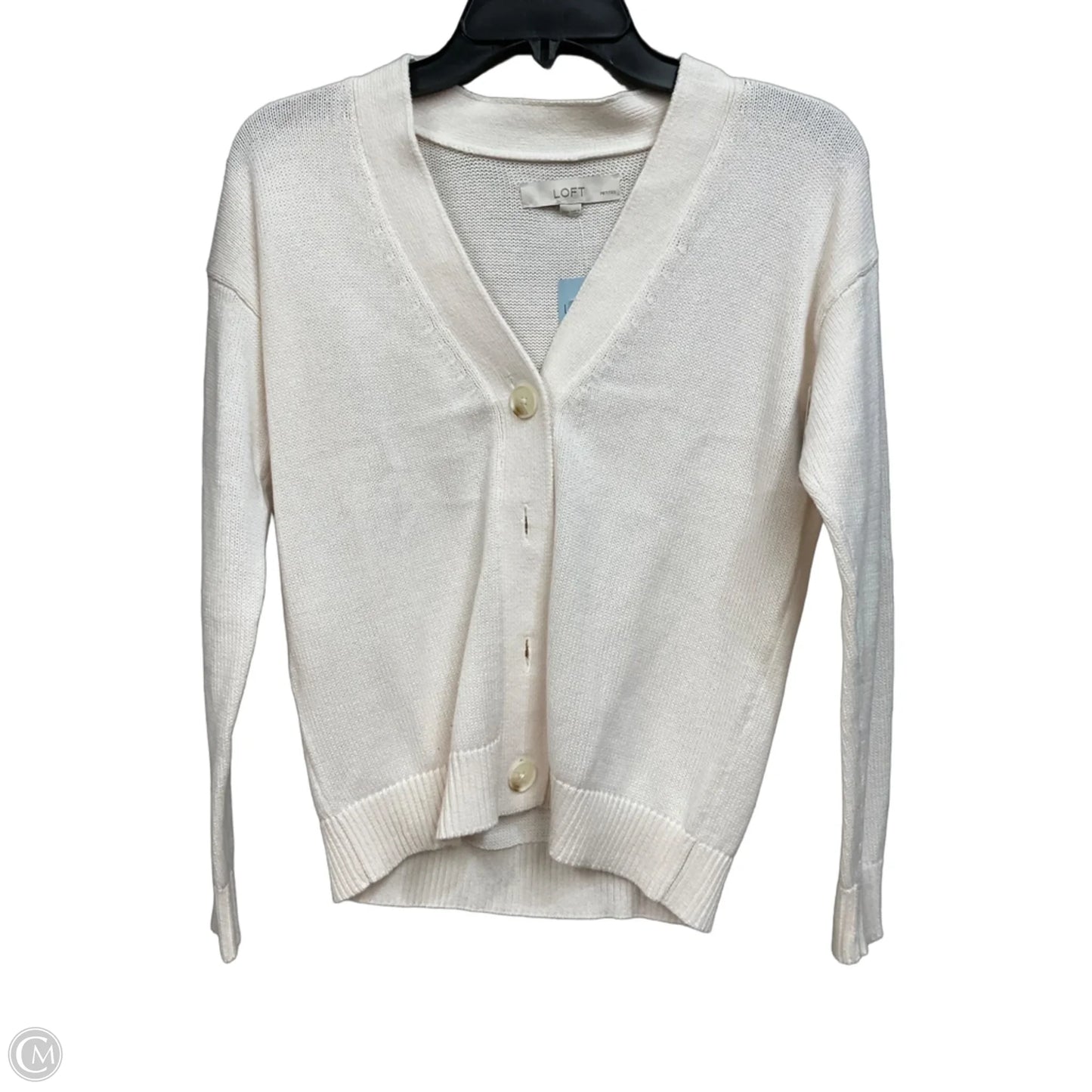 Cardigan By Loft In Cream, Size: Xsp