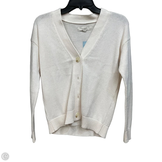 Cardigan By Loft In Cream, Size: Xsp