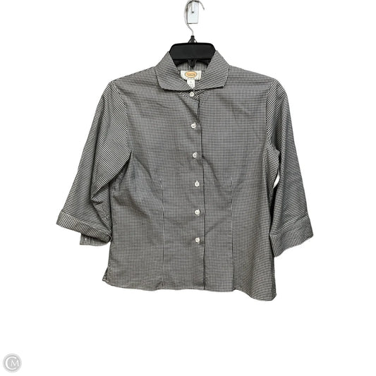 Blouse 3/4 Sleeve By Talbots In Checkered Pattern, Size: S