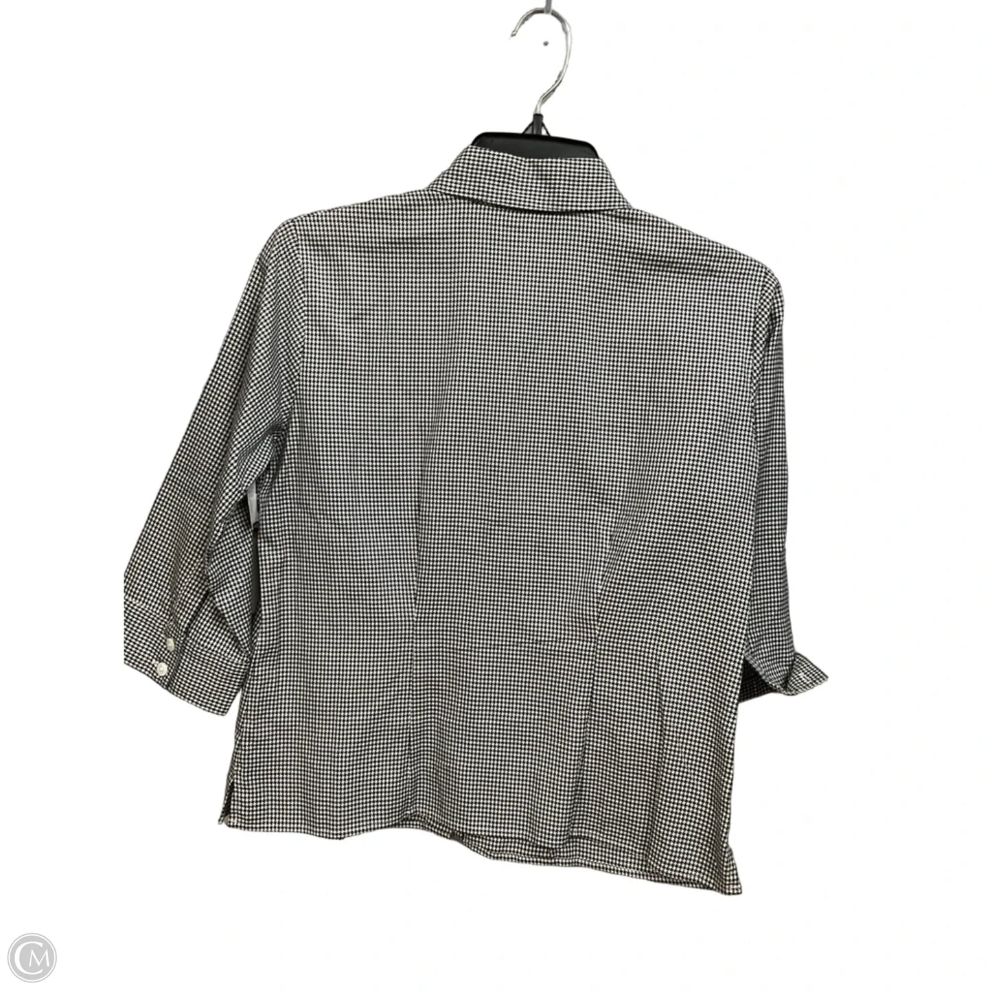 Blouse 3/4 Sleeve By Talbots In Checkered Pattern, Size: S