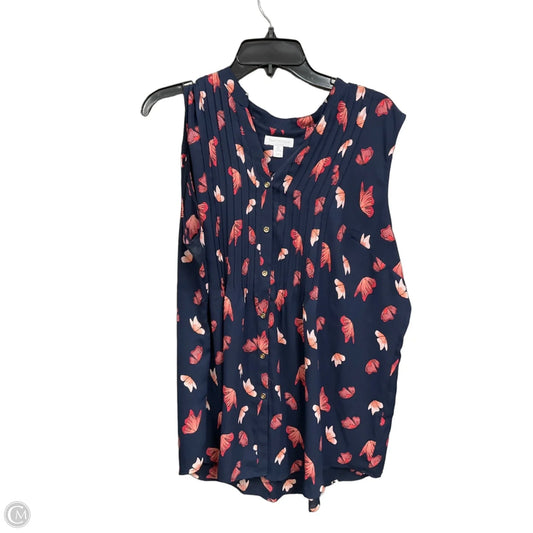 Blouse Sleeveless By Charter Club In Floral Print, Size: Xl