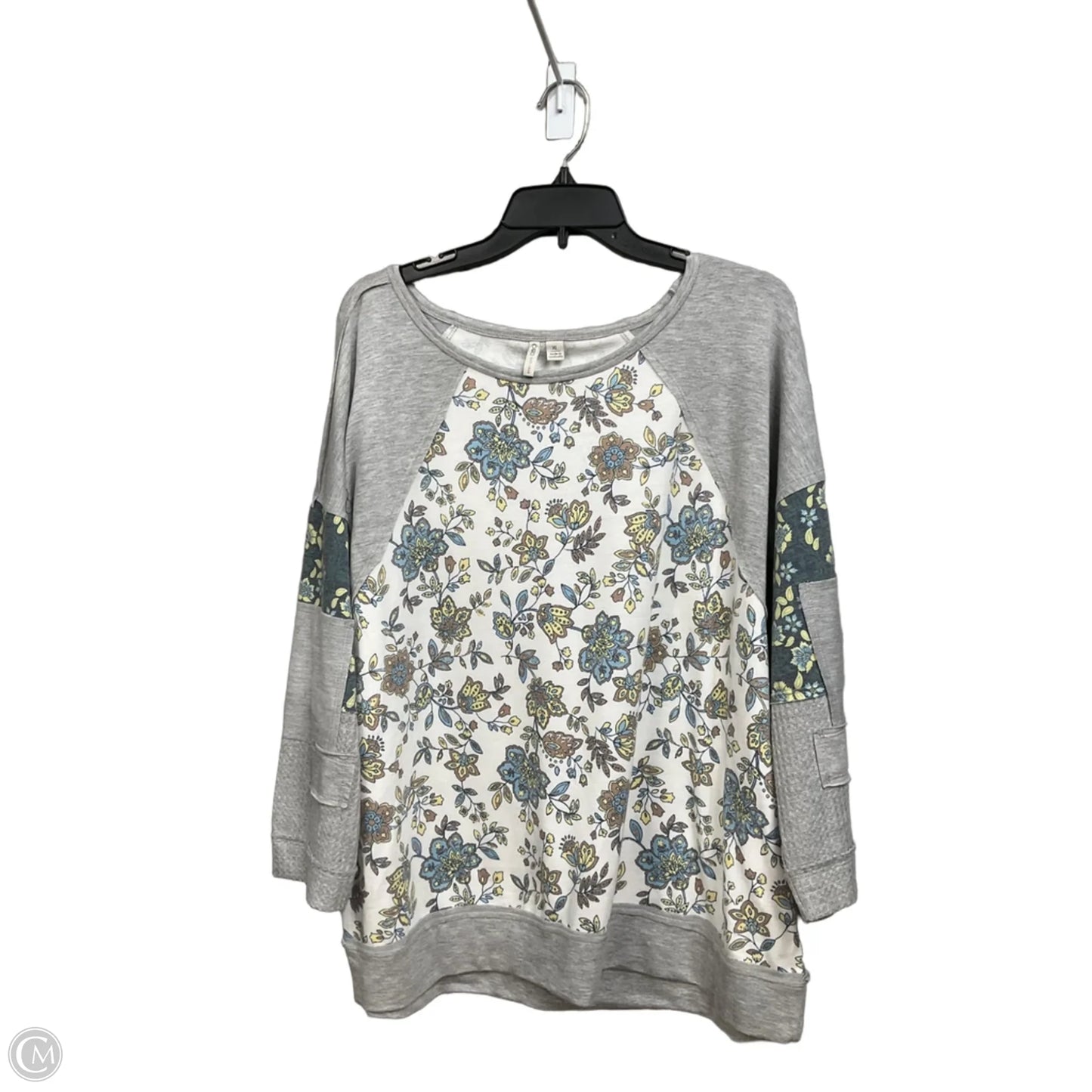 Top Long Sleeve By Cato In Grey, Size: Xl