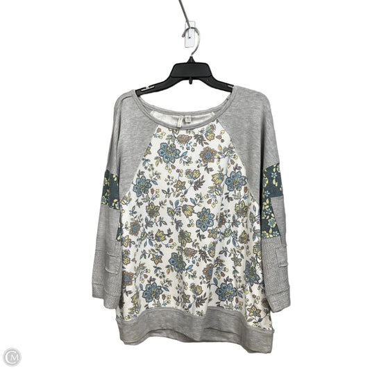 Top Long Sleeve By Cato In Grey, Size: Xl