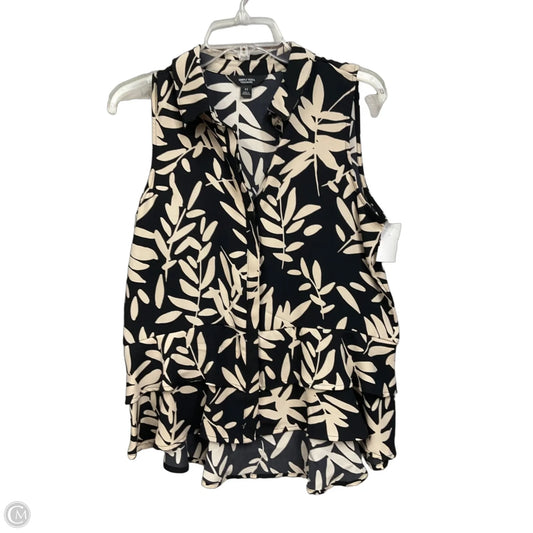 Blouse Sleeveless By Simply Vera In Black & Tan, Size: M