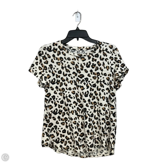 Top Short Sleeve Basic By Banana Republic In Animal Print, Size: S
