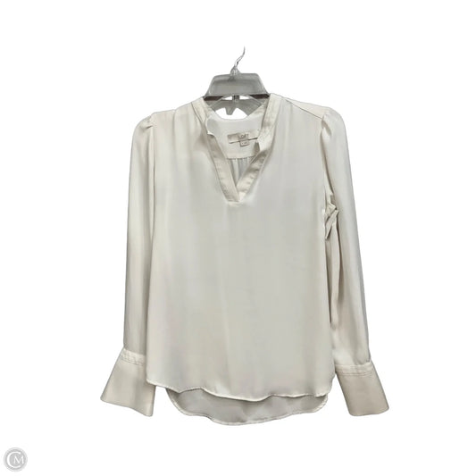 Blouse Long Sleeve By Loft In White, Size: Xs