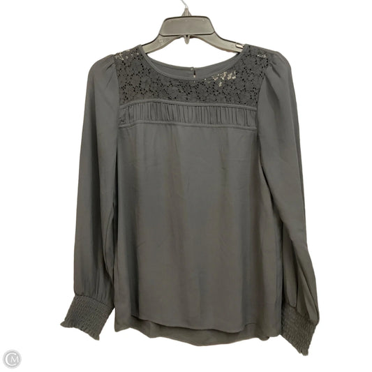 Blouse Long Sleeve By Loft In Black, Size: Xxs