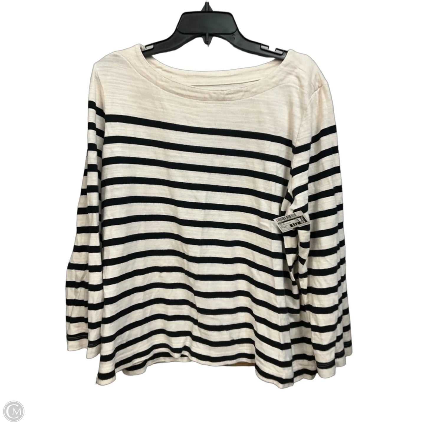 Top Long Sleeve By Loft In Striped Pattern, Size: Xxl