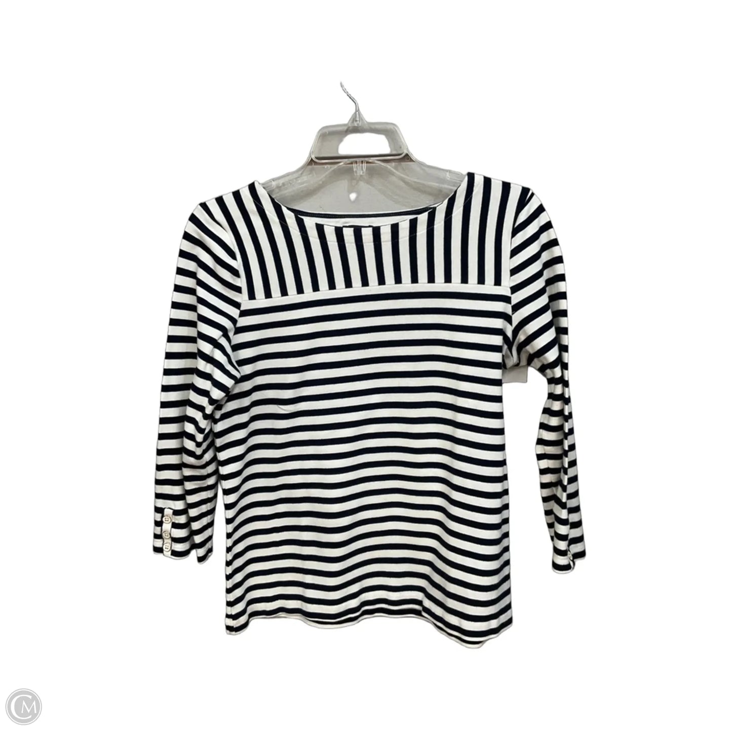 Top 3/4 Sleeve By Talbots In Striped Pattern, Size: M