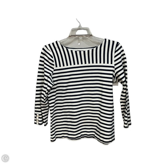 Top 3/4 Sleeve By Talbots In Striped Pattern, Size: M
