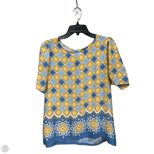 Blouse Short Sleeve By Ann Taylor In Multi-colored, Size: L