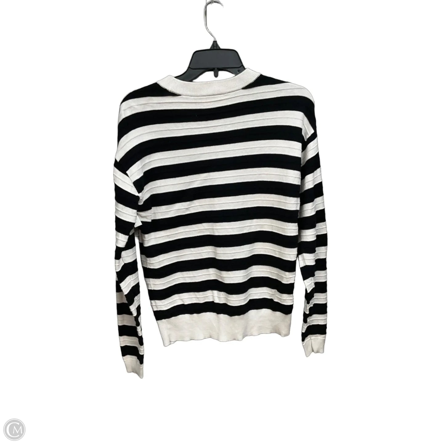 Top Long Sleeve By Loft In Black & White, Size: S