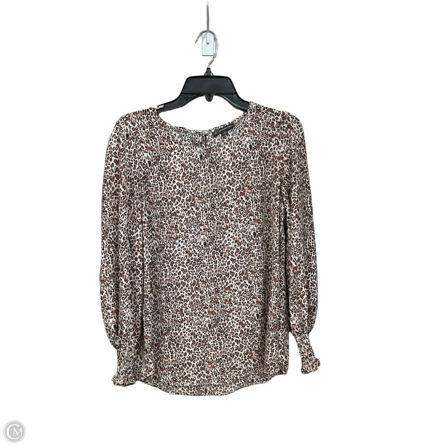 Blouse Long Sleeve By Adrianna Papell In Animal Print, Size: S