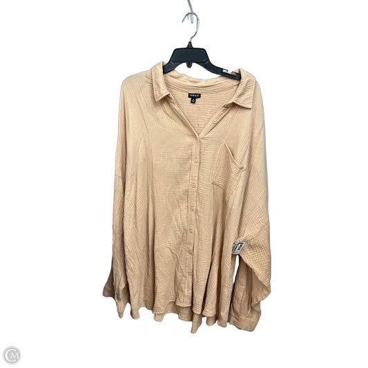 Top Long Sleeve By Torrid In Tan, Size: 4x