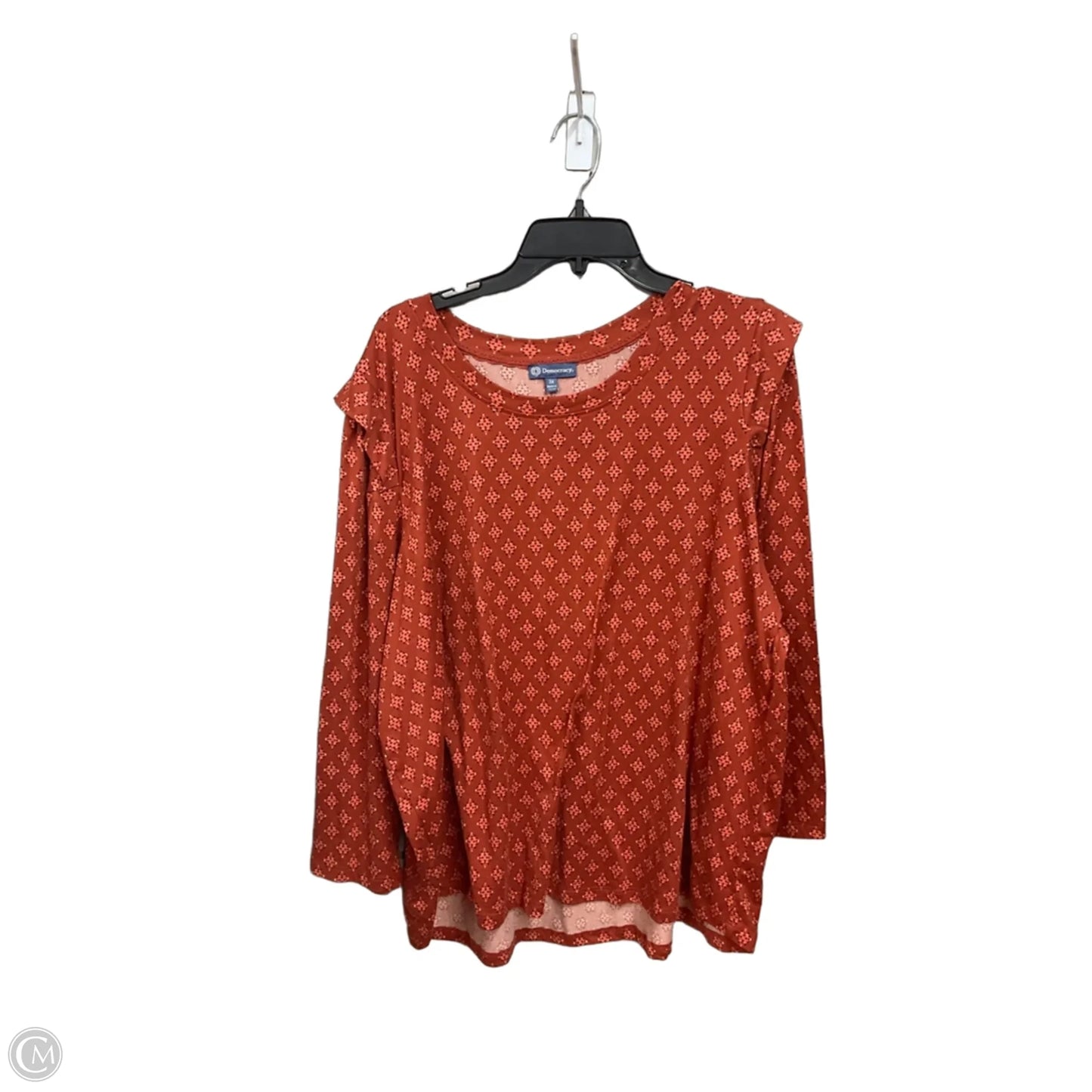 Top 3/4 Sleeve By Democracy In Orange, Size: 3x