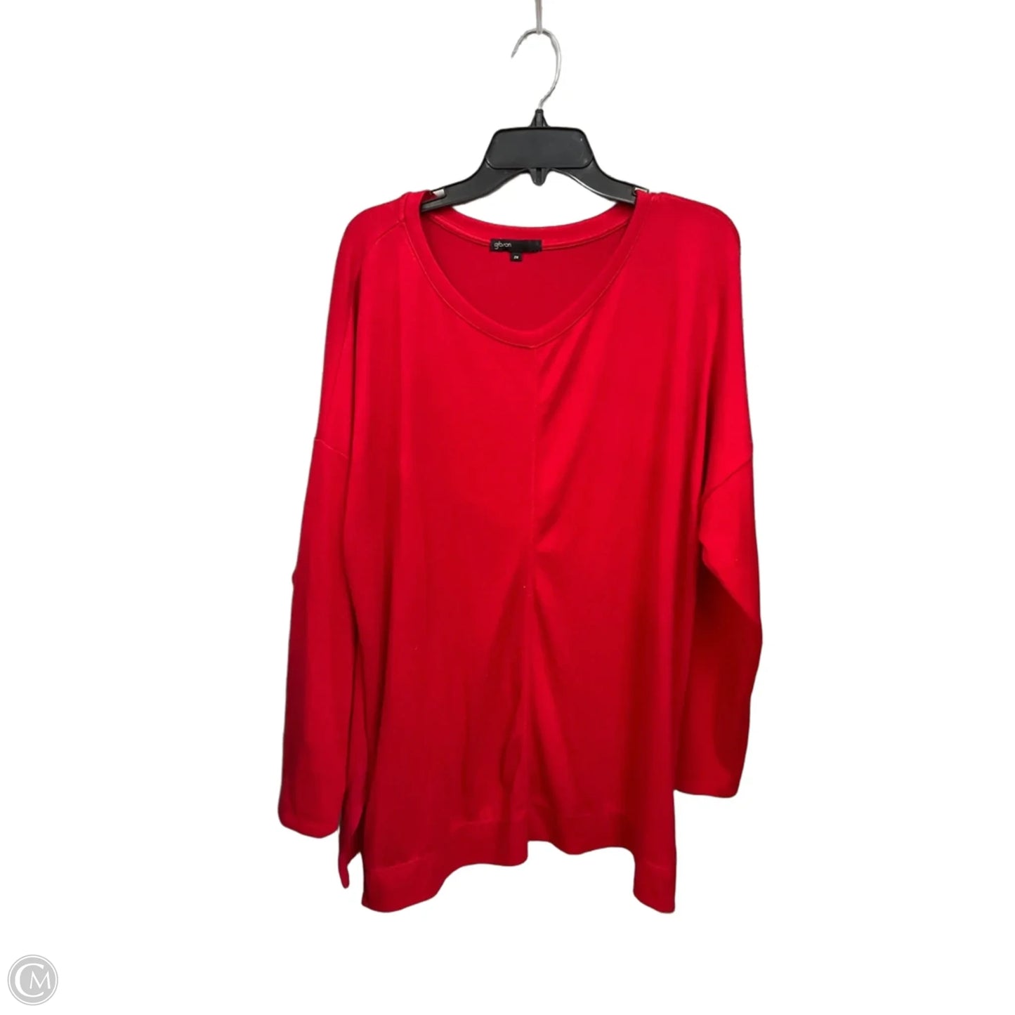 Top 3/4 Sleeve By Gibson In Red, Size: 2x