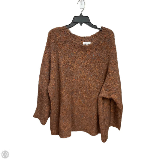 Top 3/4 Sleeve By Calvin Klein In Brown, Size: 3x