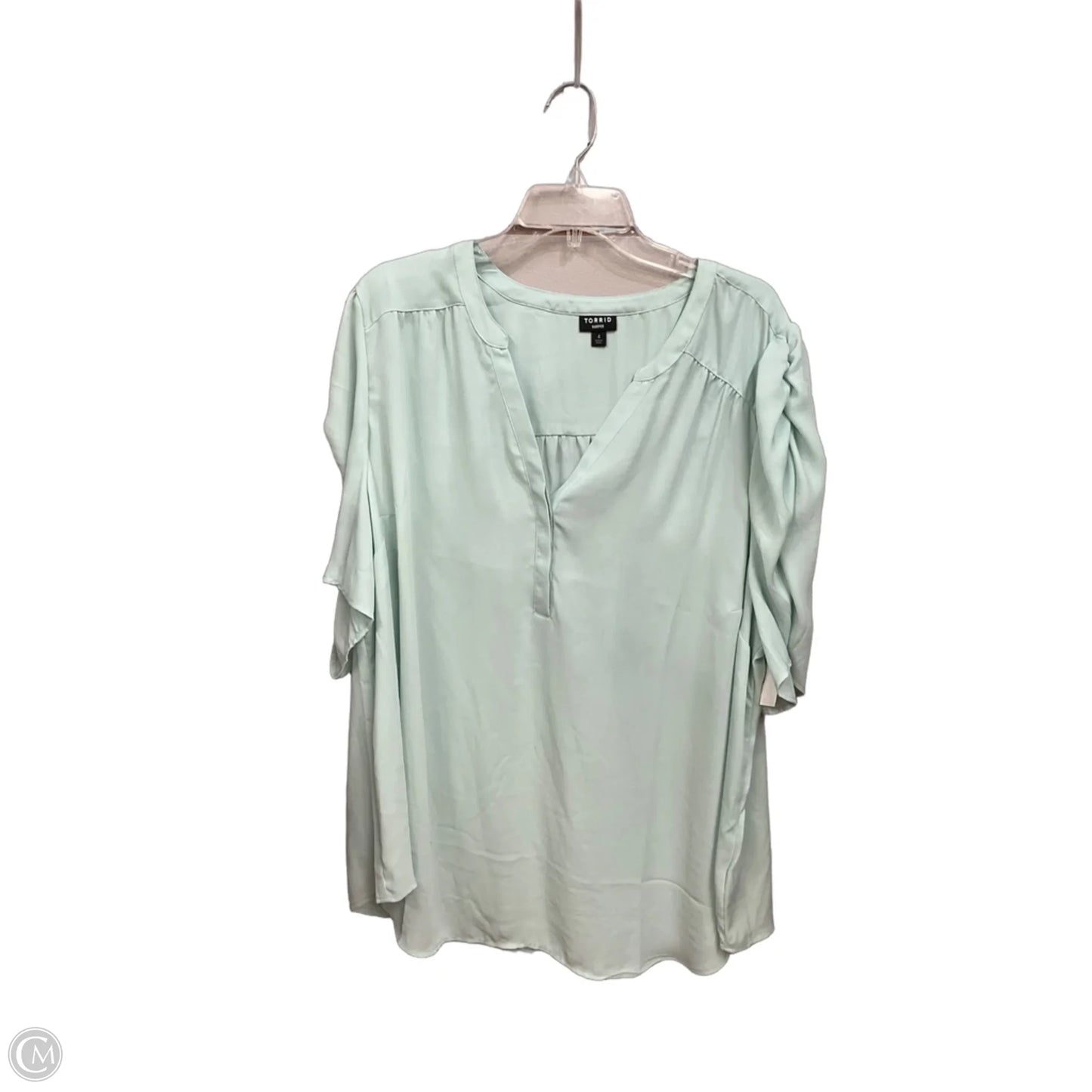 Blouse Short Sleeve By Torrid In Teal, Size: 4x