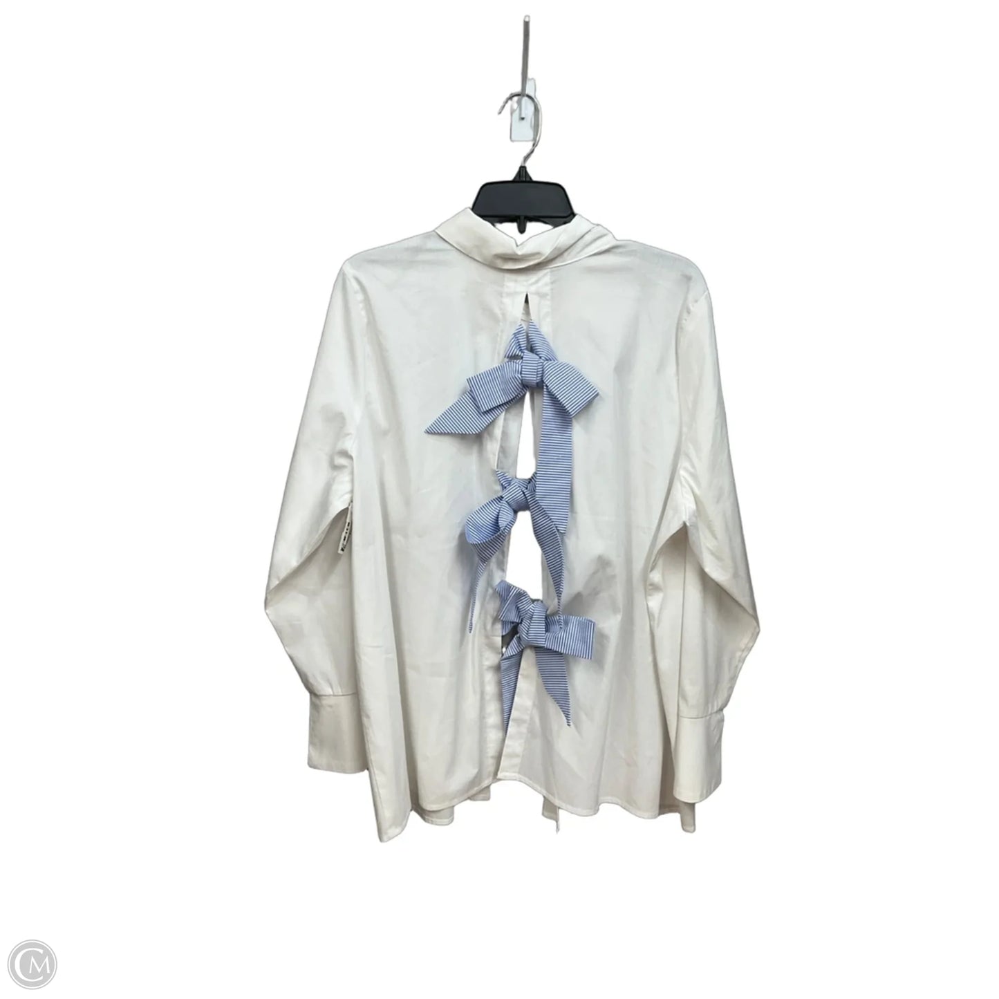 Top Long Sleeve By Eloquii In White, Size: 2x