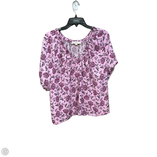Top Short Sleeve By Loft In Purple, Size: Xl