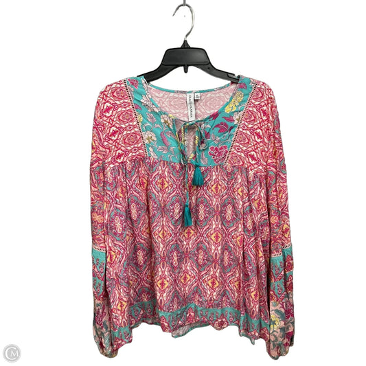 Top Long Sleeve By Grace + Karma In Pink, Size: Xl