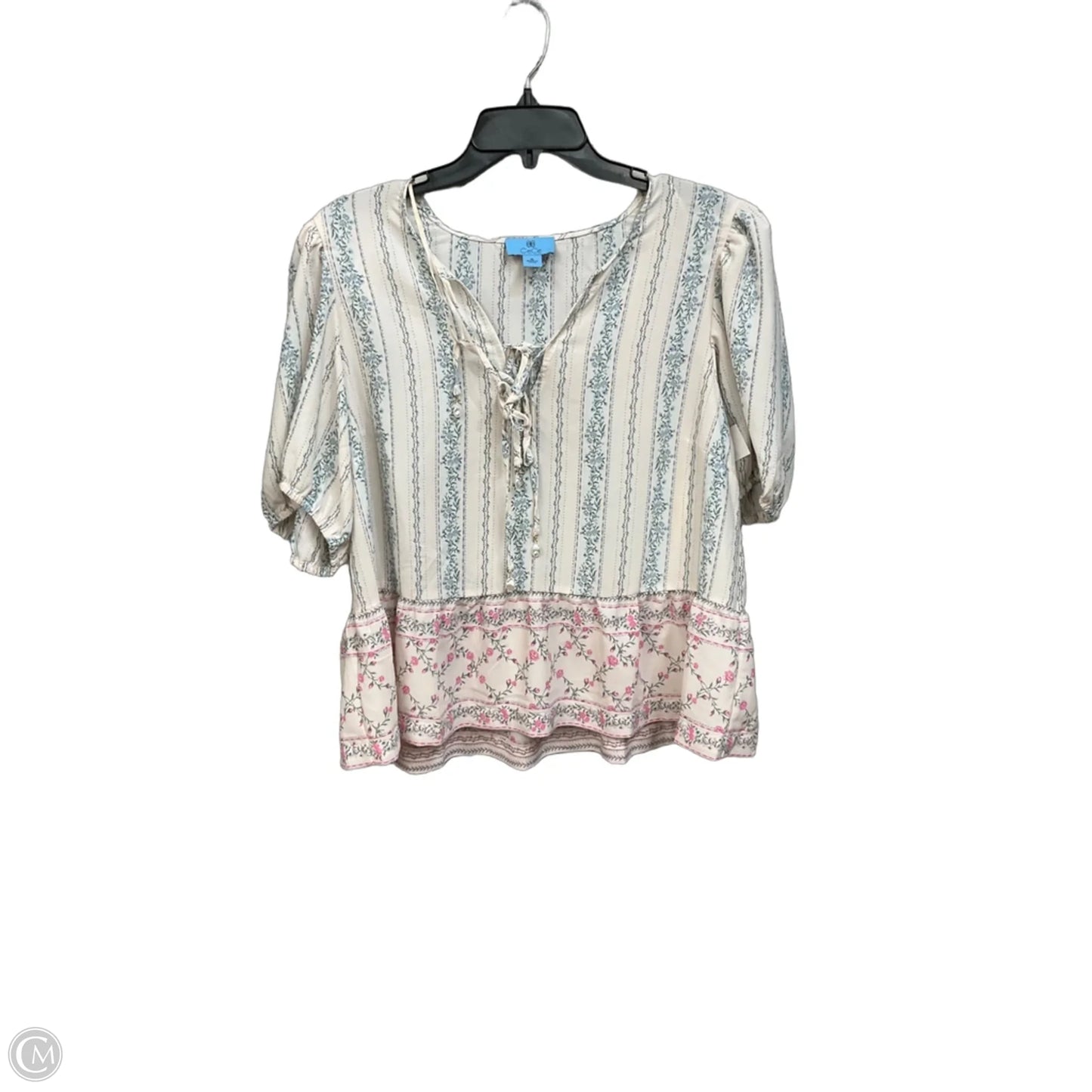 Top Short Sleeve By Cece In Tan, Size: Xl