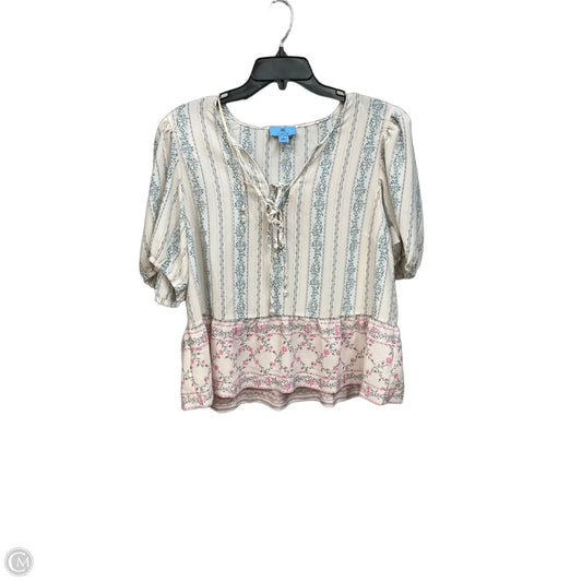 Top Short Sleeve By Cece In Tan, Size: Xl