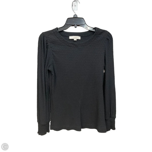 Top Long Sleeve By Loft In Black, Size: M