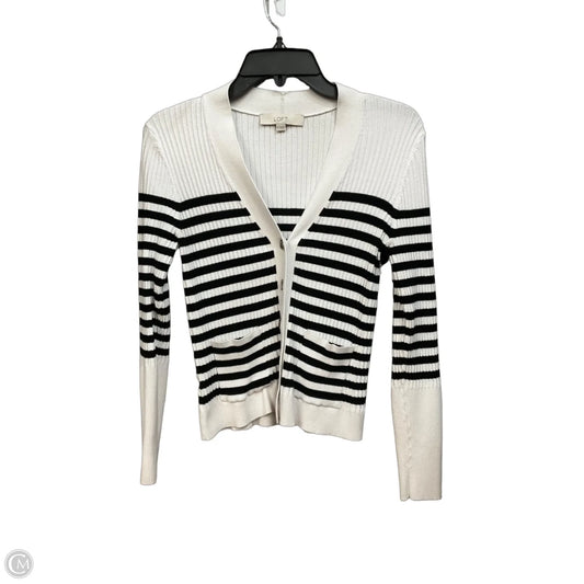 Cardigan By Loft In Striped Pattern, Size: M