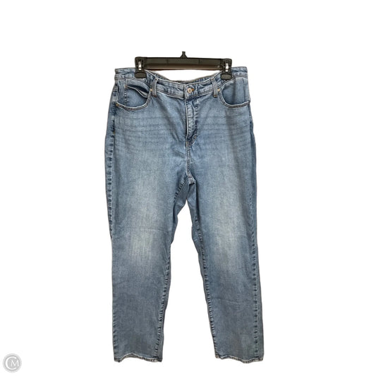 Jeans Straight By Talbots In Blue Denim, Size: 14