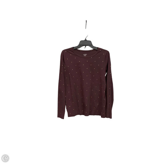 Top Long Sleeve By Loft In Maroon, Size: M