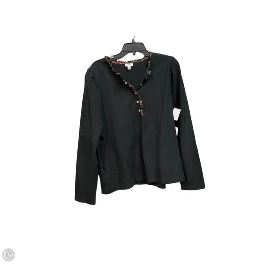 Top Long Sleeve By J. Crew In Black, Size: Xxl